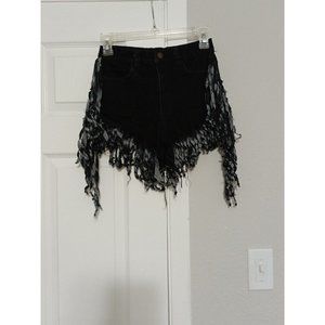 Women's Daisy High Rise Black Stretchy Western Style Denim Short  Size Small